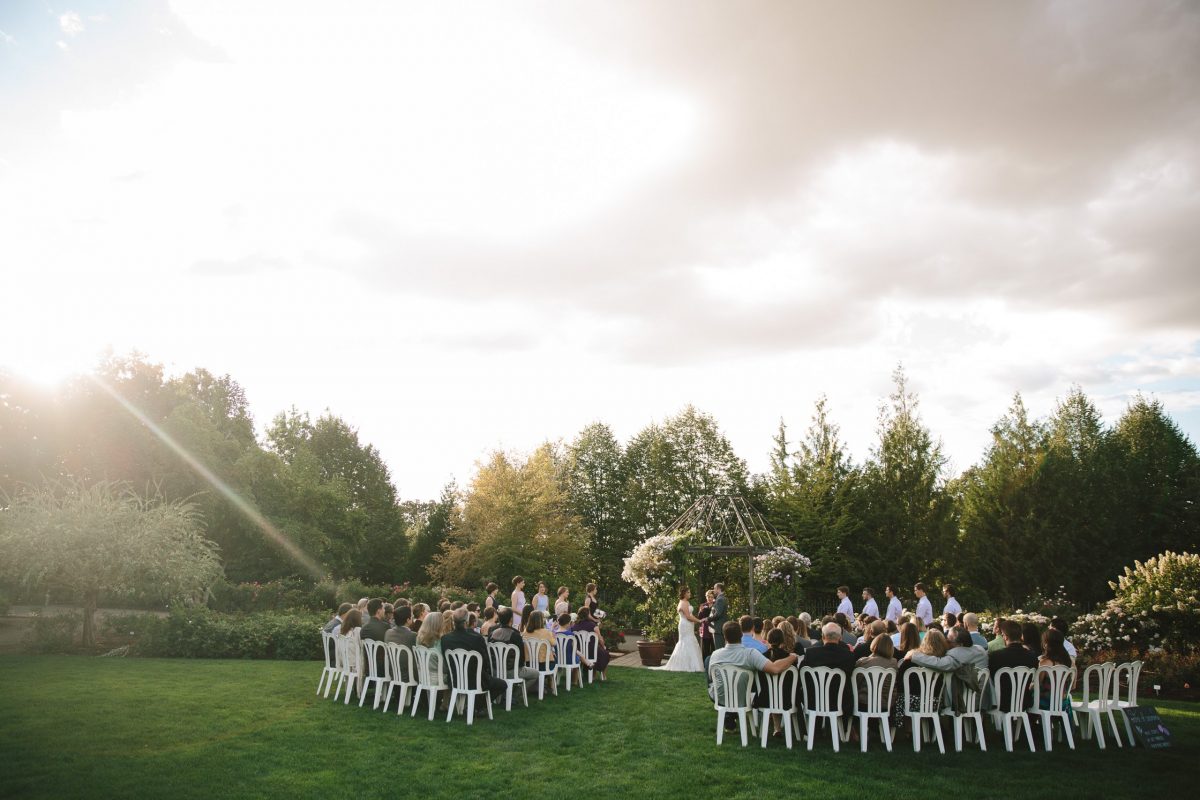 Garden Green outdoor wedding venue at The Oregon Garden near Salem