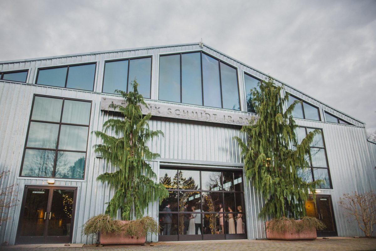 Rustic forest wedding venue at The Oregon Garden near Salem