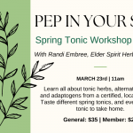 Spring tonic workshop at The Oregon Garden