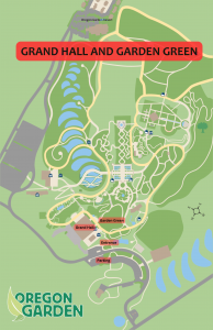 Map of Grand Hall and Garden Green venue at The Oregon Garden