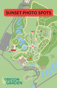 Sunset photo spots at The Oregon Garden